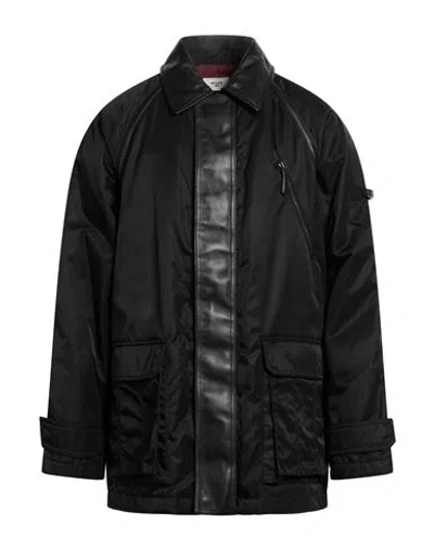 Bally Man Coat Black Size 42 Recycled Nylon, Lambskin