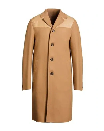 Bally Man Coat Camel Size 42 Wool, Nylon, Cashmere, Lambskin In Brown