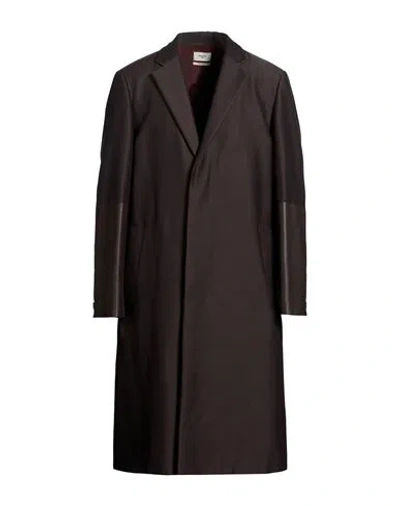 Bally Man Coat Dark Brown Size 44 Wool, Cotton, Lambskin