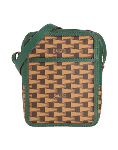 Bally Man Cross-body Bag Camel Size - Textile Fibers In Beige