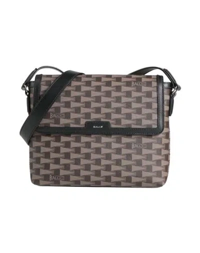Bally Man Cross-body Bag Dark Brown Size - Textile Fibers