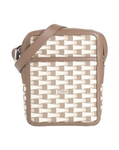 Bally Man Cross-body Bag Khaki Size - Polyurethane In Beige