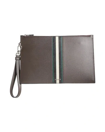 Bally Man Handbag Dark Brown Size - Leather In Gray