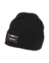 Bally Men's Black Ribbed Logo Wool Beanie 6240324 In Black