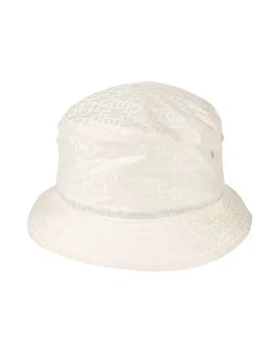 Bally Man Hat Cream Size 6 ¾ Recycled Polyester In White