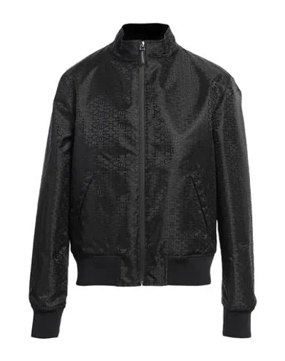 Bally Man Jacket Black Size 44 Recycled Polyester, Polyester, Cotton, Nylon, Lambskin