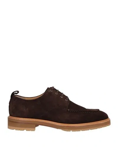 Bally Man Lace-up Shoes Dark Brown Size 9 Leather
