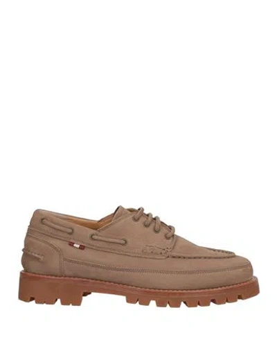Bally Man Lace-up Shoes Khaki Size 8.5 Calfskin In Beige