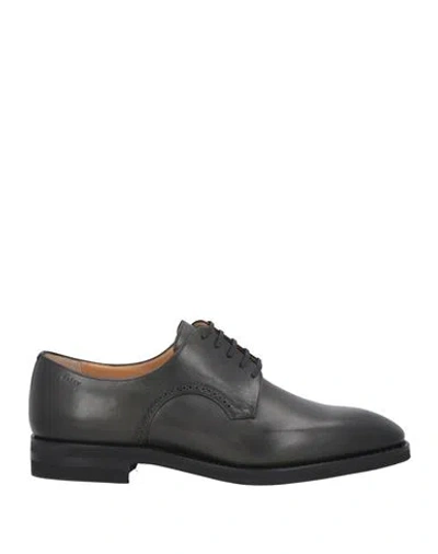 Bally Man Lace-up Shoes Lead Size 6.5 Calfskin In Grey