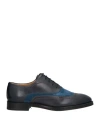 Bally Man Lace-up Shoes Midnight Blue Size 9 Calfskin In Blue