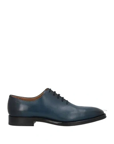 Bally Man Lace-up Shoes Slate Blue Size 8.5 Calfskin