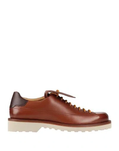 Bally Man Lace-up Shoes Tan Size 9 Leather In Brown