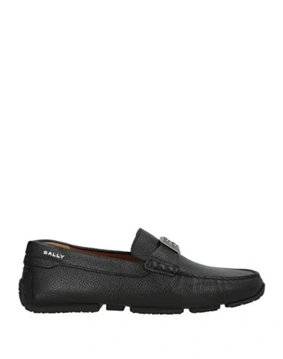 Bally Man Loafers Black Size 8 Cow Leather In Animal Print