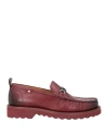 Bally Man Loafers Burgundy Size 9 Calfskin In Red