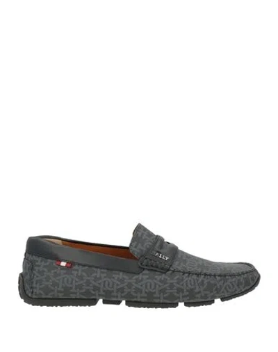 Bally Man Loafers Charcoal Size 13 Leather In Grey