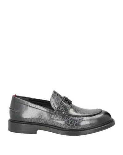 Bally Man Loafers Charcoal Size 8.5 Calfskin, Polyethylene In Gray