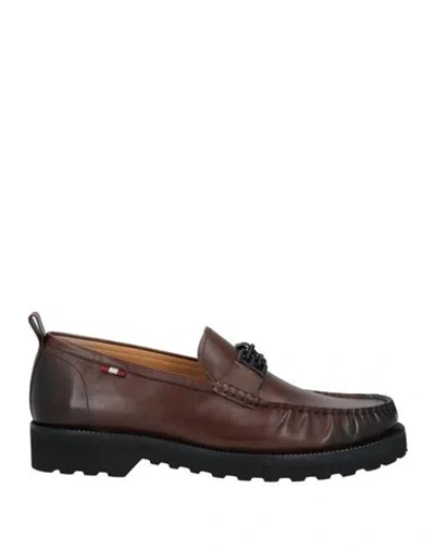 Bally Logo-plaque Leather Loafers In Brown