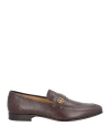 Bally Man Loafers Dark Brown Size 9 Goat Skin In Brown