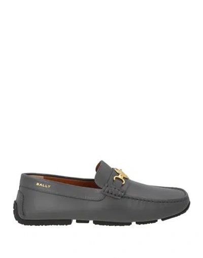 Bally Man Loafers Grey Size 9 Leather In Gray