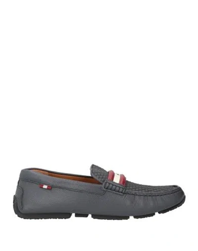 Bally Man Loafers Lead Size 9 Cow Leather In Grey