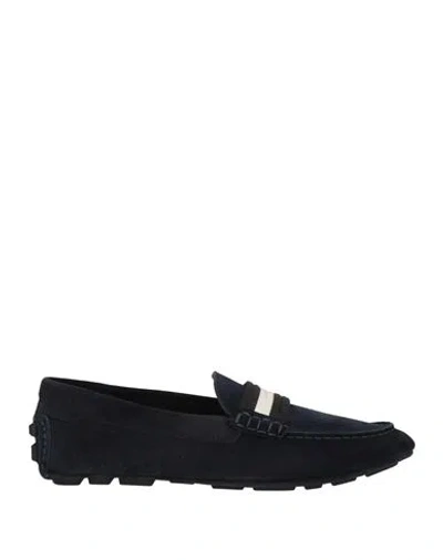 Bally Man Loafers Midnight Blue Size 13 Calfskin In Black