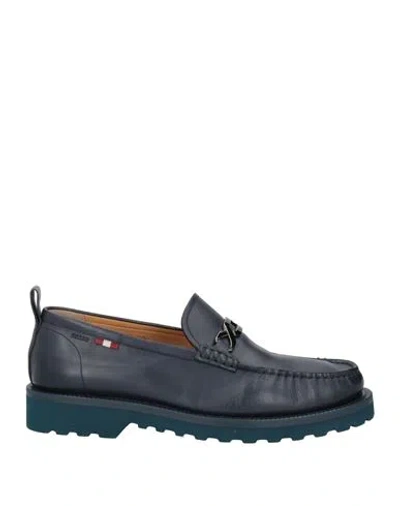 Bally Man Loafers Navy Size 8.5 Calfskin In Navy
