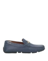 Bally Man Loafers Navy Size 9 Cow Leather In Navy