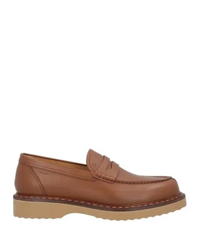 Bally Man Loafers Tan Size 7 Calfskin In Brown