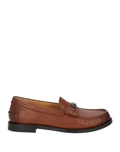 Bally Man Loafers Tan Size 8.5 Calfskin In Brown