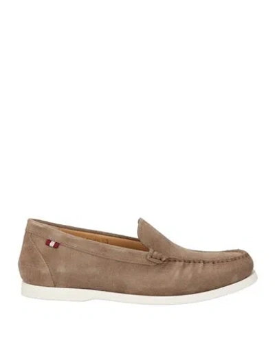 Bally Man Loafers Taupe Size 9.5 Calfskin In Brown