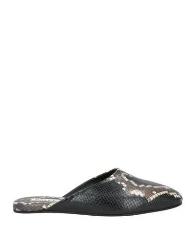 Bally Man Mules & Clogs Black Size 9 Goat Skin In Animal Print