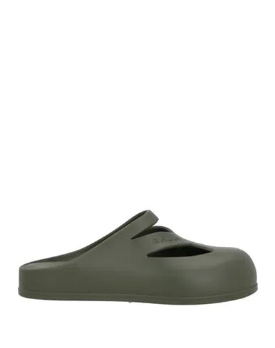 Bally Man Mules & Clogs Military Green Size 5-6 Rubber