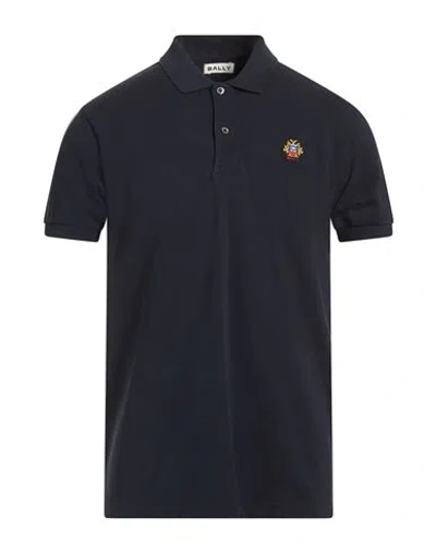 Bally Man Polo Shirt Midnight Blue Size 36 Organic Cotton In Brown