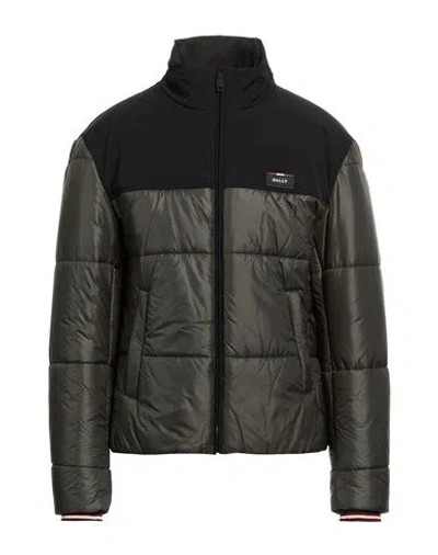 Bally Man Puffer Military Green Size 42 Nylon, Recycled Nylon, Elastane, Recycled Polyester, Polyami In Black
