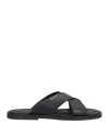 Bally Man Sandals Black Size 7 Leather In Black
