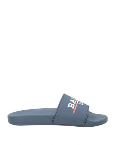 Bally Man Sandals Navy Size 11 Rubber In Multi