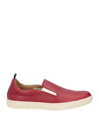 Bally Man Sneakers Burgundy Size 8.5 Calfskin In Red