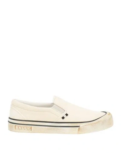 Bally Man Sneakers Cream Size 9 Calfskin In White
