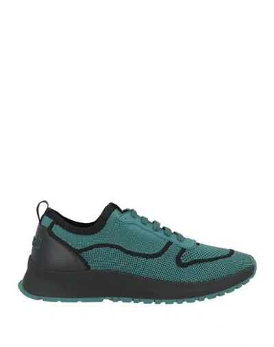 Bally Man Sneakers Deep Teal Size 10 Textile Fibers, Leather In Green