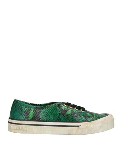 BALLY BALLY MAN SNEAKERS GREEN SIZE 9 GOAT SKIN