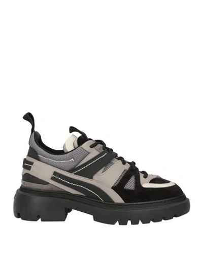 Bally Man Sneakers Grey Size 7.5 Leather, Textile Fibers