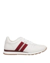 Bally Leather Sneakers With Contrasting Stripes And Perforated Toe In White