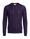 Bally Man Sweater Dark Purple Size 38 Merino Wool In Purple