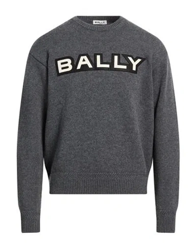 Bally Man Sweater Grey Size 40 Merino Wool, Polyester In Gray