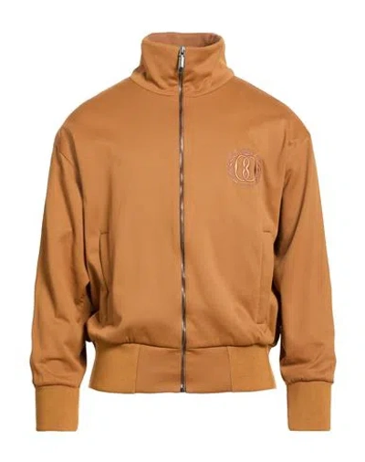 Bally Man Sweatshirt Camel Size 42 Cotton, Nylon, Lambskin In Multi