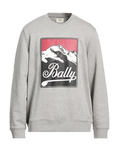Bally Man Sweatshirt Grey Size 42 Cotton, Nylon In Gray