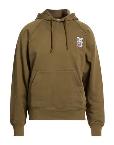 Bally Man Sweatshirt Military Green Size 42 Organic Cotton