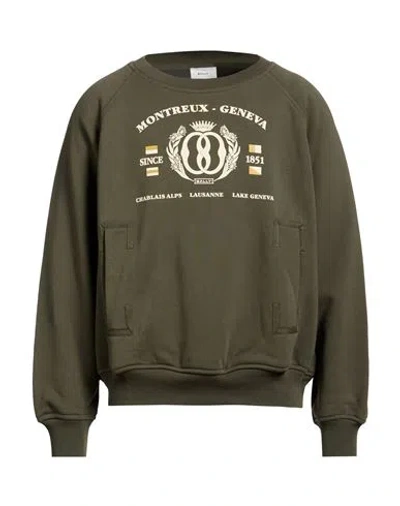 Bally Man Sweatshirt Military Green Size Xl Cotton