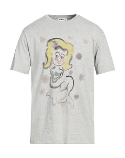 Bally Man T-shirt Grey Size M Organic Cotton In Gray