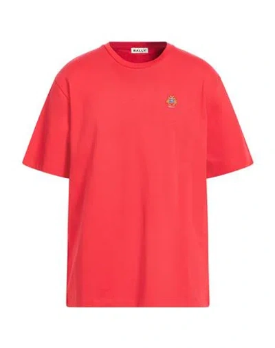 Bally Man T-shirt Tomato Red Size 44 Organic Cotton, Elastane